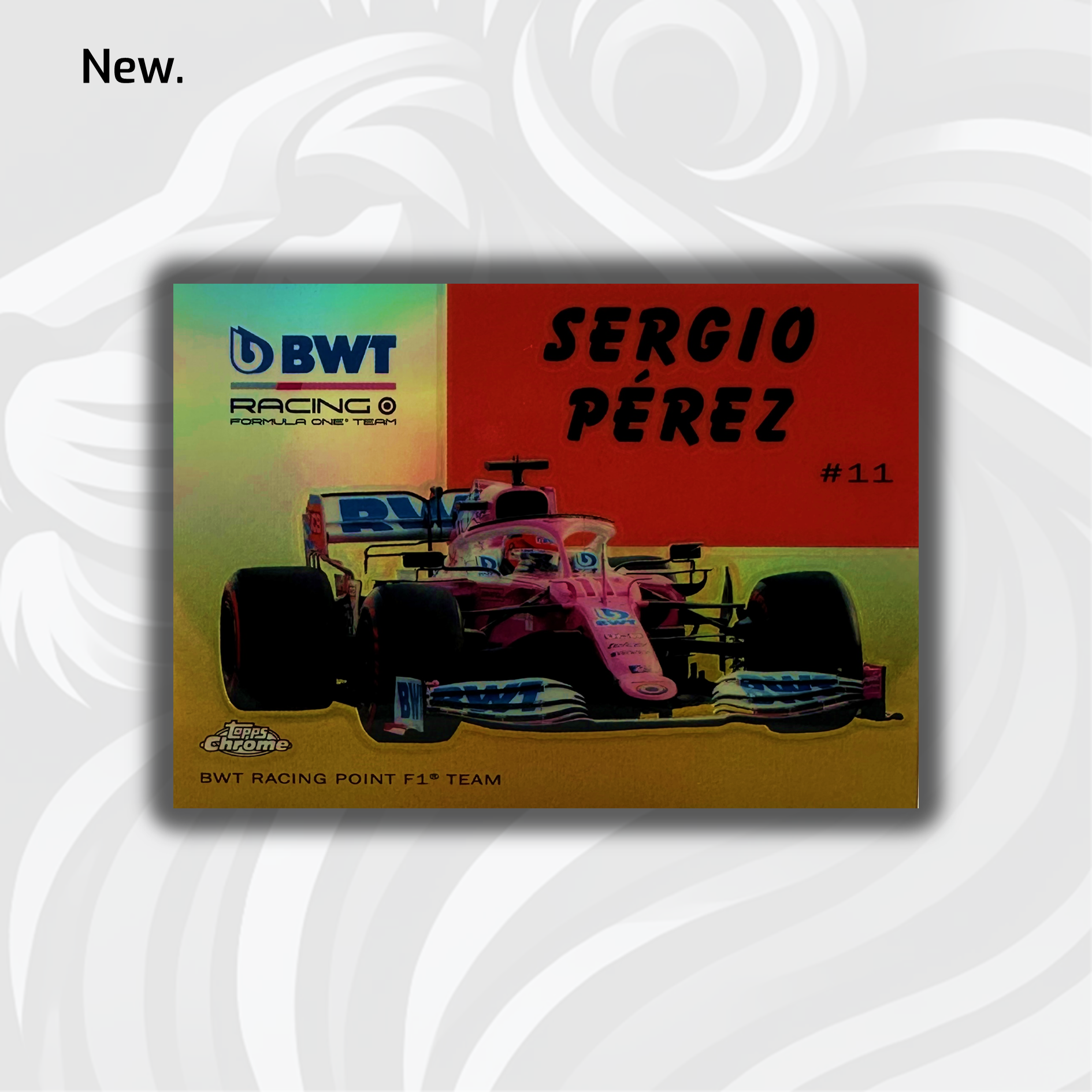 2020 Topps Chrome F1 Sergio Perez #54W 10 Gold Card - Collectible Racing Memorabilia for F1 Fans and Sports Card Enthusiasts | Perfect for Display, Trading, and Gifts