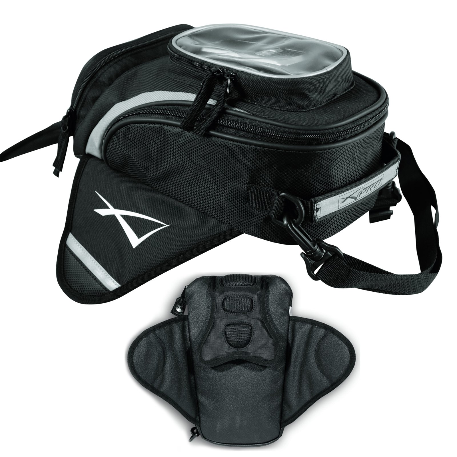 **Magnetic Motorcycle Tank Bag - Universal 2L Black Waterproof GPS & Phone Pouch for Adventure Riding & Commuting**