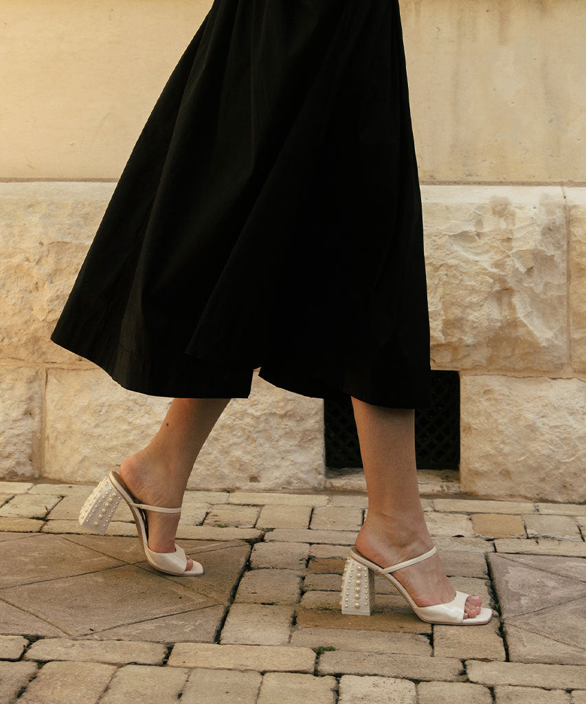JEMMY PEARL HEELS - Vanilla Silk High Heels for Women | Elegant Evening Shoes for Parties, Weddings & Special Occasions