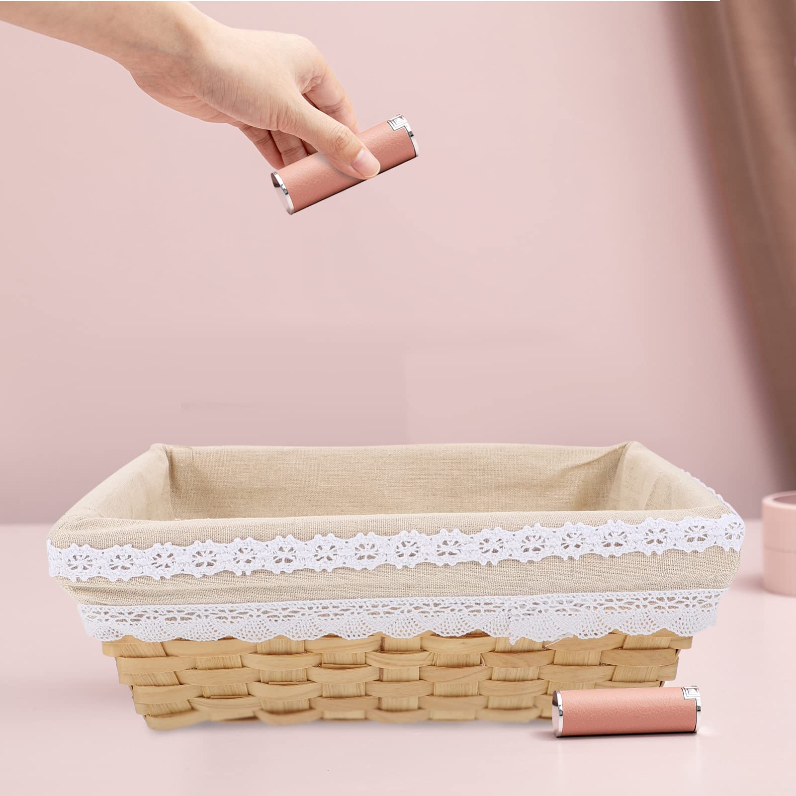 HEALLILY 1-Piece Seagrass Storage Basket - Decorative Tray for Makeup, Dining Room, Vegetables & Picnic | Small Object Organizer | Rattan Woven Container for Home & Office Organization