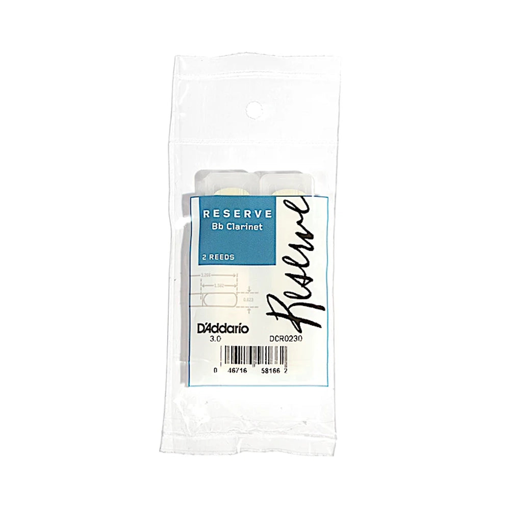 D'Addario DCR0230 Bb Clarinet Reeds 3.0 Strength - 2 Pack | Professional Woodwind Accessories for Students & Musicians | Perfect for Performances, Practice & Band Rehearsals
