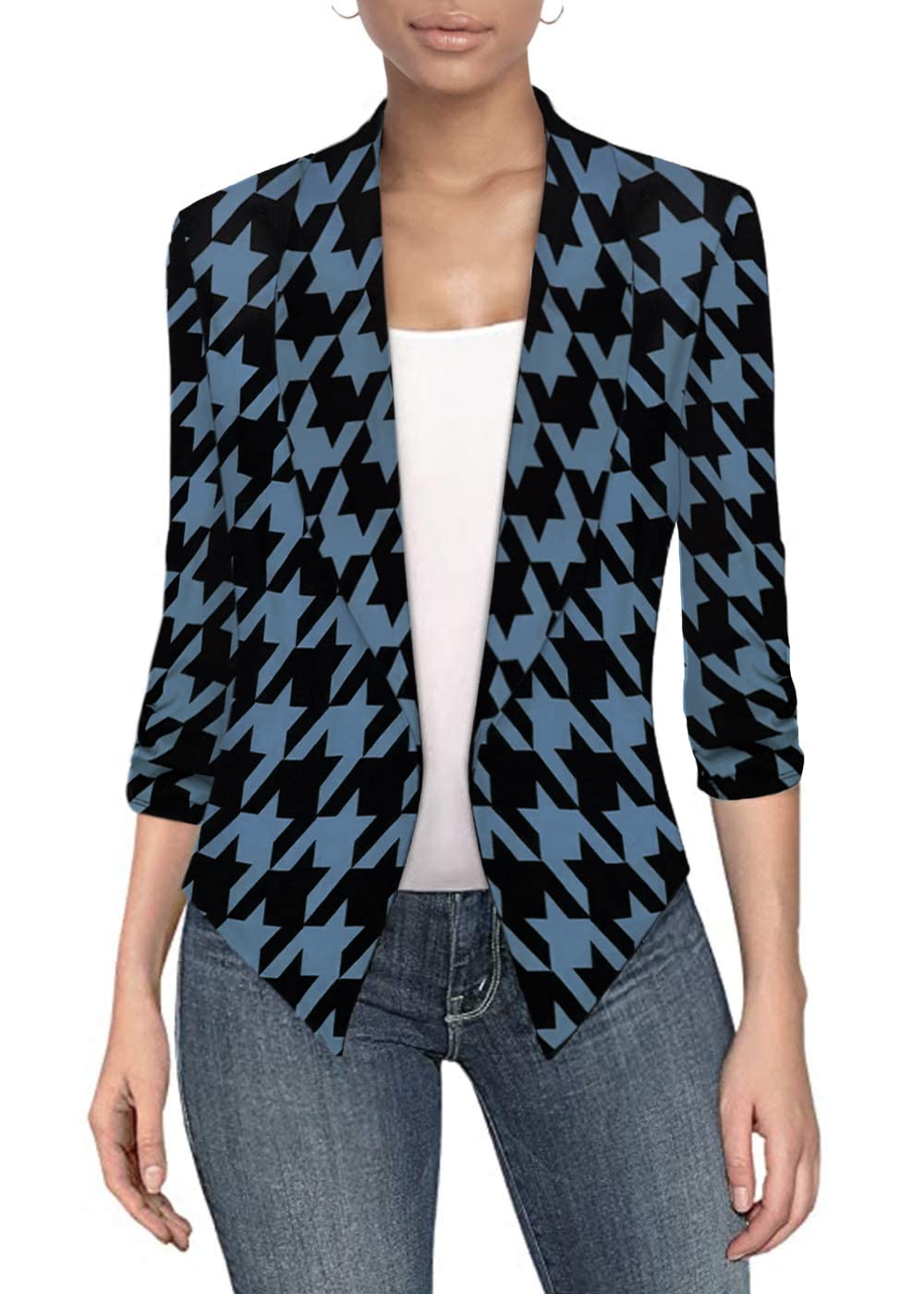 Women's Hybrid Casual Work Office Blazer Jacket - Open Front Cardigan Shawl Lapel with Removable Shoulder Pads | Made in USA | Perfect for Business Casual, Office Wear & Professional Outfits