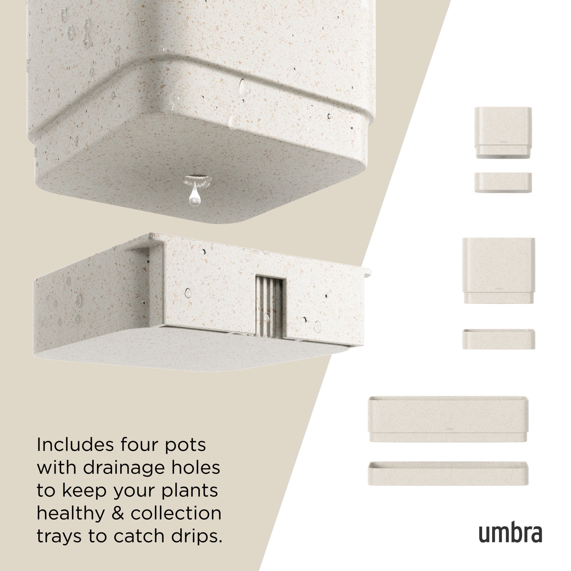 Cubiko Modern Wall Planter - Hanging Plant Pots for Indoor & Outdoor Decor - Perfect for Home, Office, Garden, and Balcony Greenery