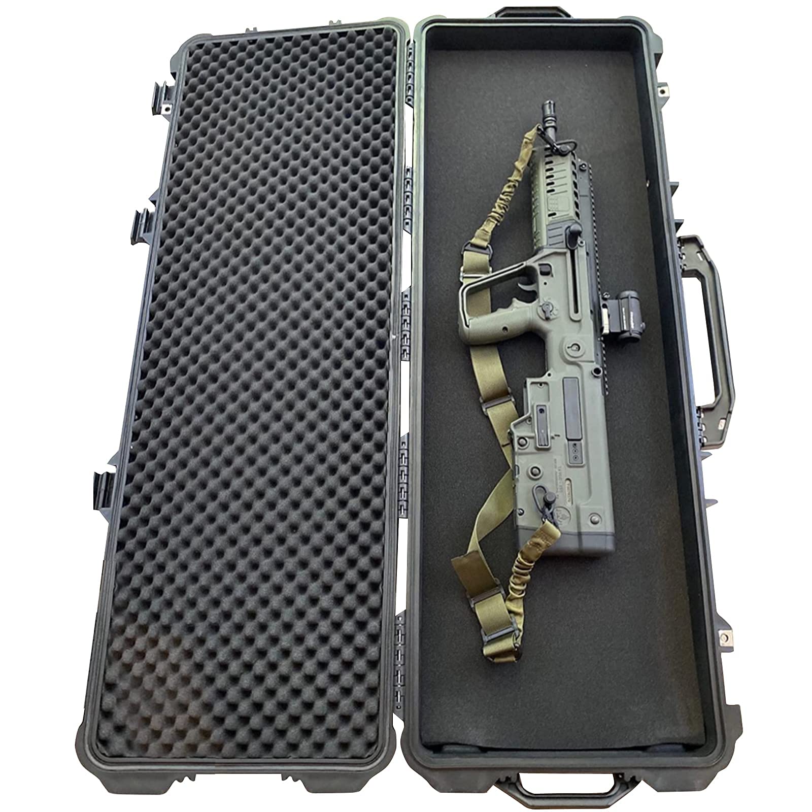 MEIJIA Waterproof Rolling Rifle Case with Wheels & Foam - for Guns, Shotguns, Airsoft - Outdoor & Range Use