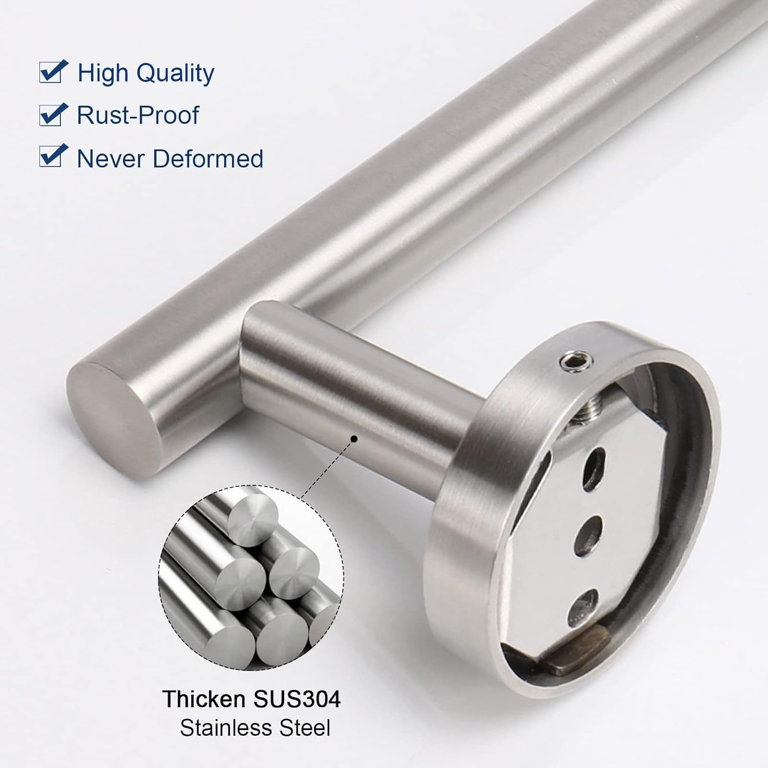 Premium 304 Stainless Steel Bathroom Hardware Set - NearMoon 2-Piece Toilet Paper Holder & Hand Towel Rack Wall Mount (Brushed Nickel) for Bathroom & Kitchen Organization