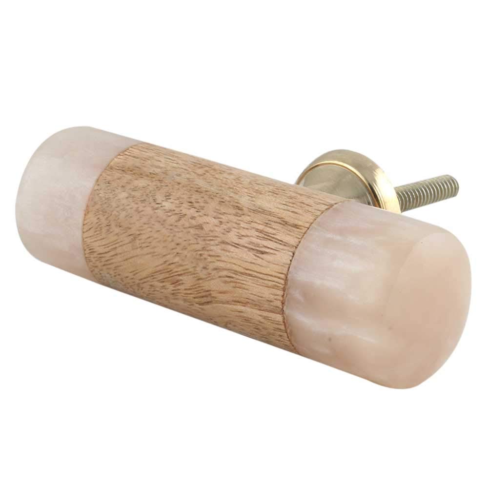 Boho Wooden Drawer Knobs - Pink Cabinet Handles for Dresser & Kitchen