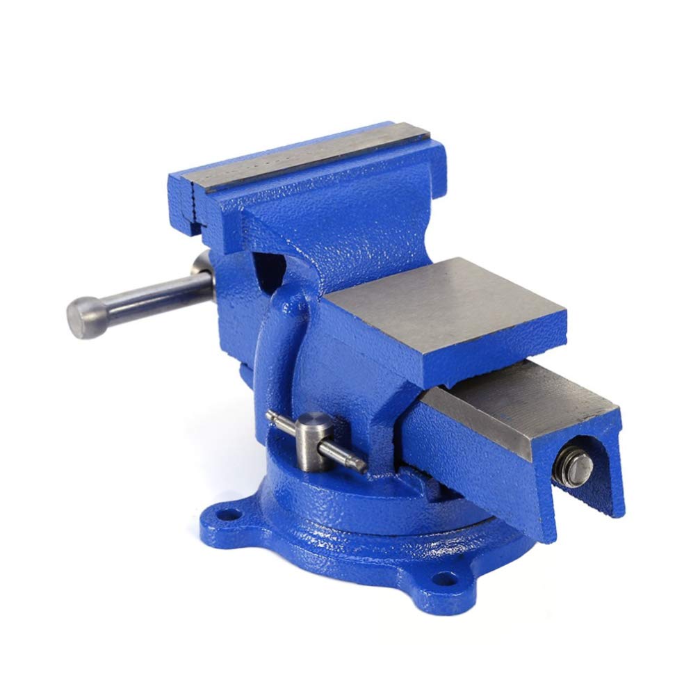 Heavy Duty Baluue Bench Vise with 360-Degree Swivel Base & Anvil - Table Top Clamp for Woodworking, Metalworking, Crafting & DIY Projects - Perfect for Home Workshop, Garage, and Professional Use