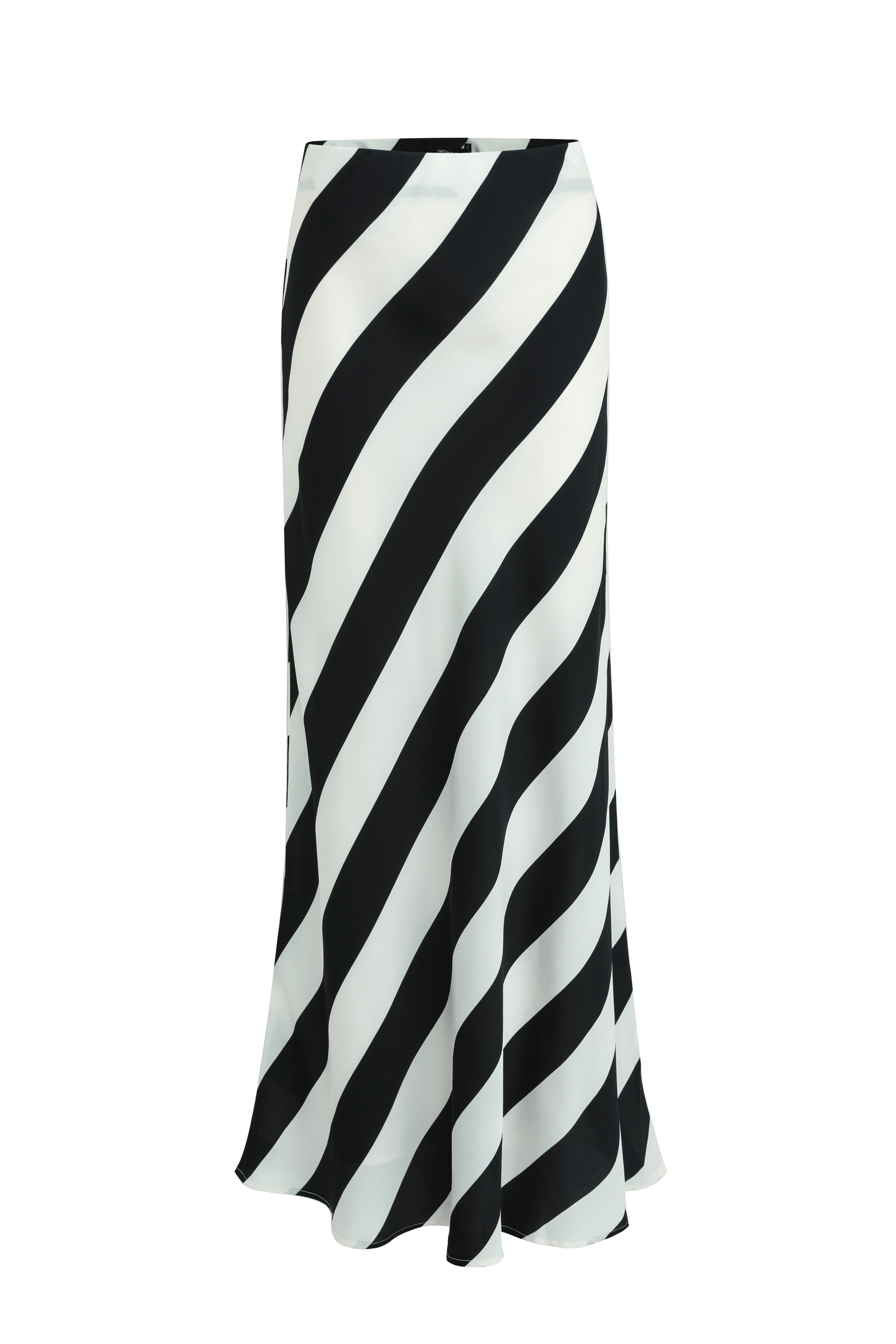 Elegant Black Satin Maxi Skirt with Fiery Stripe Design - Perfect for Evening Parties, Date Nights & Special Occasions