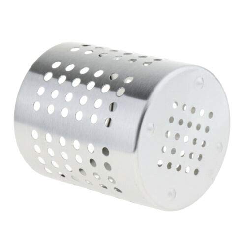 Premium Stainless Steel Cutlery Holder with Dotted Design - Multipurpose Organizer for Utensils, Pens & Brushes - 4.3 Inch Silver Kitchen & Office Accessory - Perfect for Countertop, Desk & Bathroom Storage
