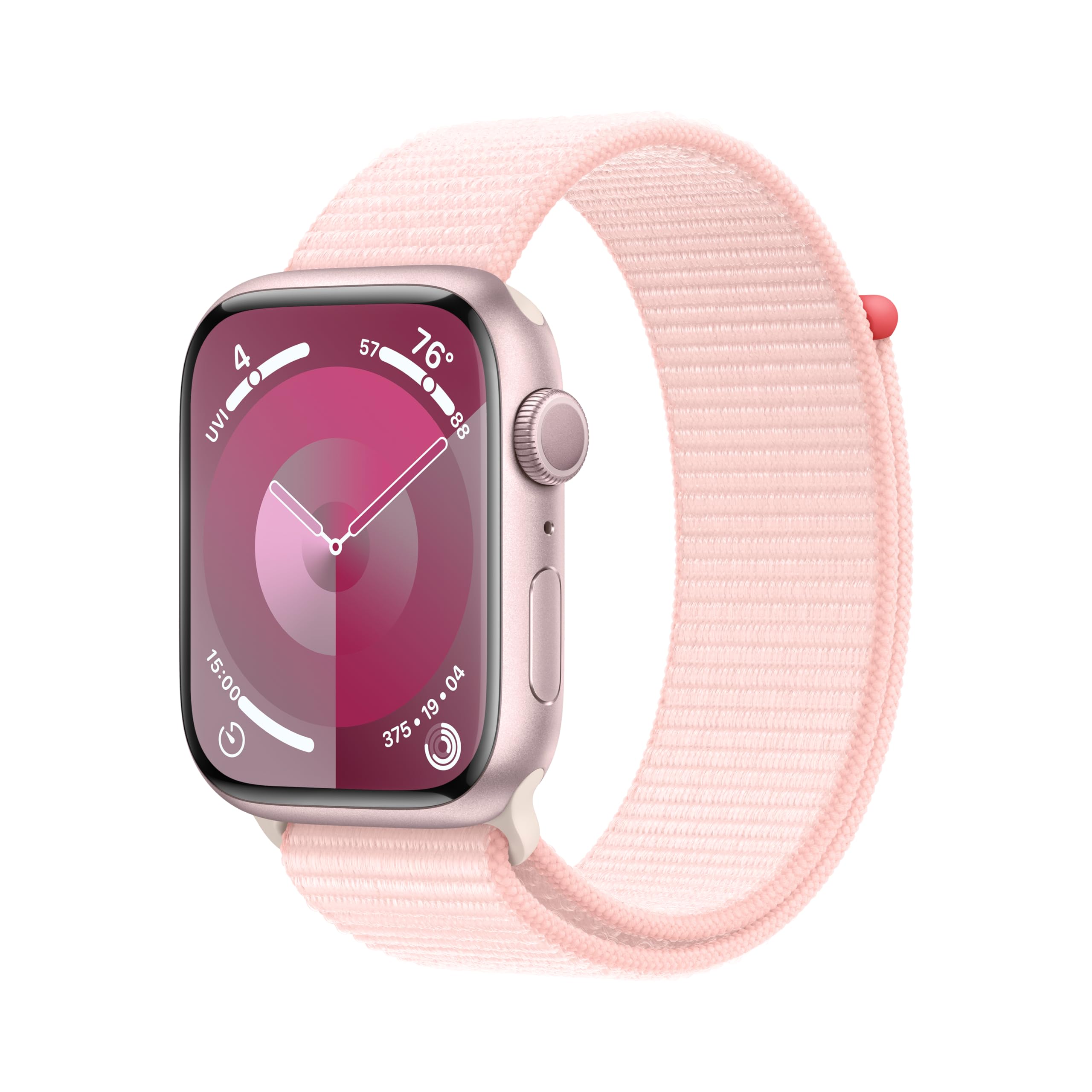 Apple Watch Series 9 [GPS 45mm] Smartwatch - Pink Aluminum Case & Sport Band | Fitness Tracker with Blood Oxygen & ECG Apps | Always-On Retina Display | Carbon Neutral | Perfect for Workouts, Running & Daily Activity Tracking