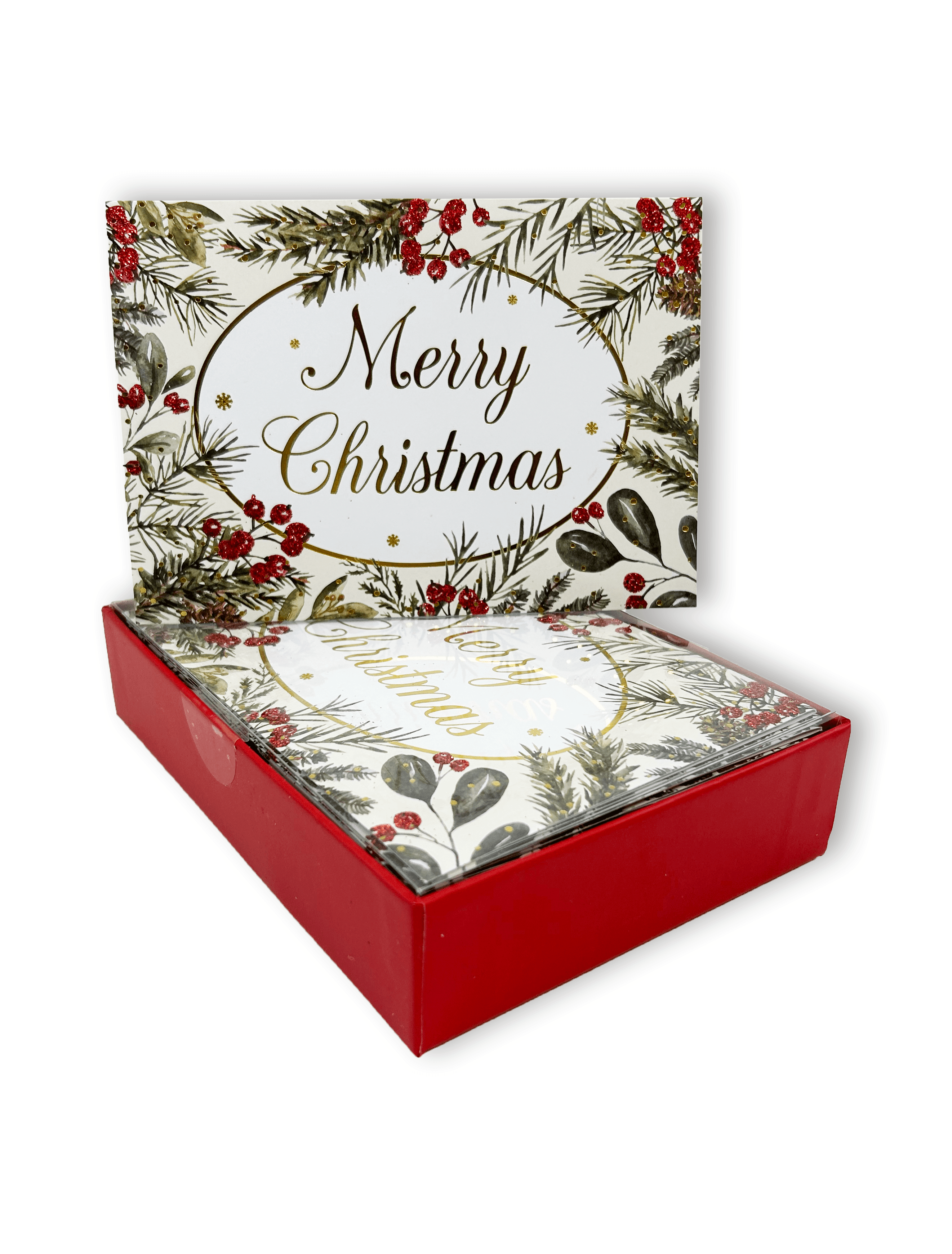 Branches and Berries Christmas Cards - 15 Count Boxed Holiday Greeting Cards for Family & Friends - Perfect for Christmas Wishes, Holiday Parties and Festive Decorations
