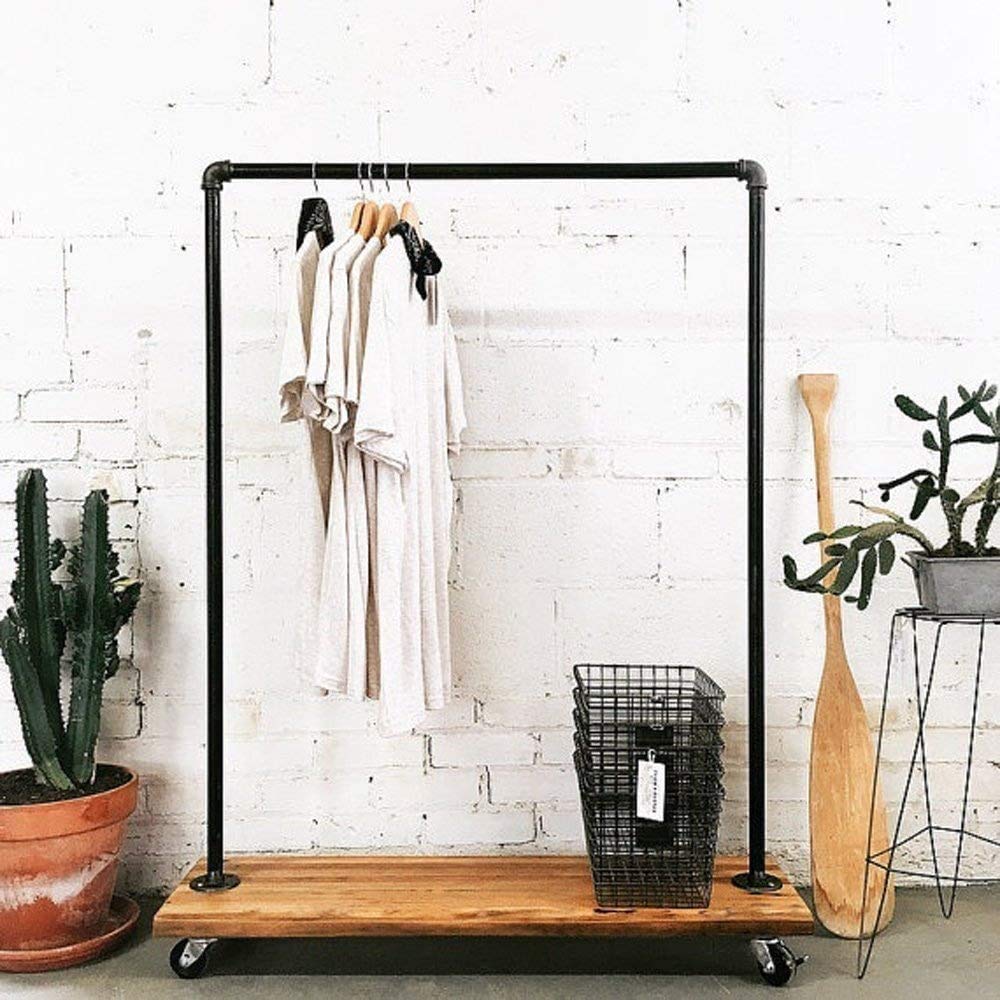 Vintage Industrial Pipe Clothing Rack with Wheels - Heavy Duty Garment Rack for Ballet, Dance & Home Organization - Perfect for Closet, Studio & Retail Display