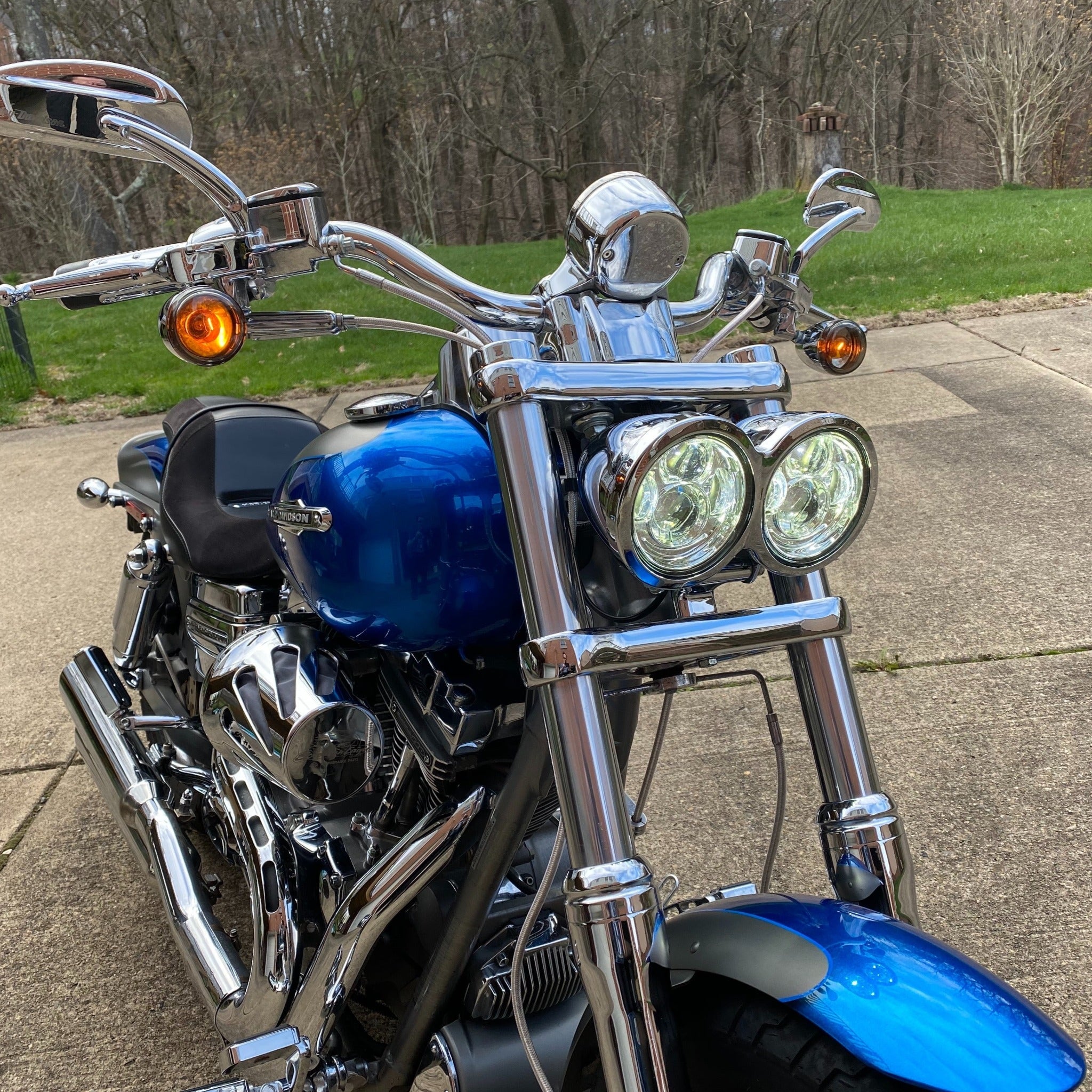 Eagle Lights Dual LED Headlight Kit for 2008-2017 Harley Davidson Fat Bob Models - High Performance Motorcycle Lighting for Night Riding & Enhanced Visibility