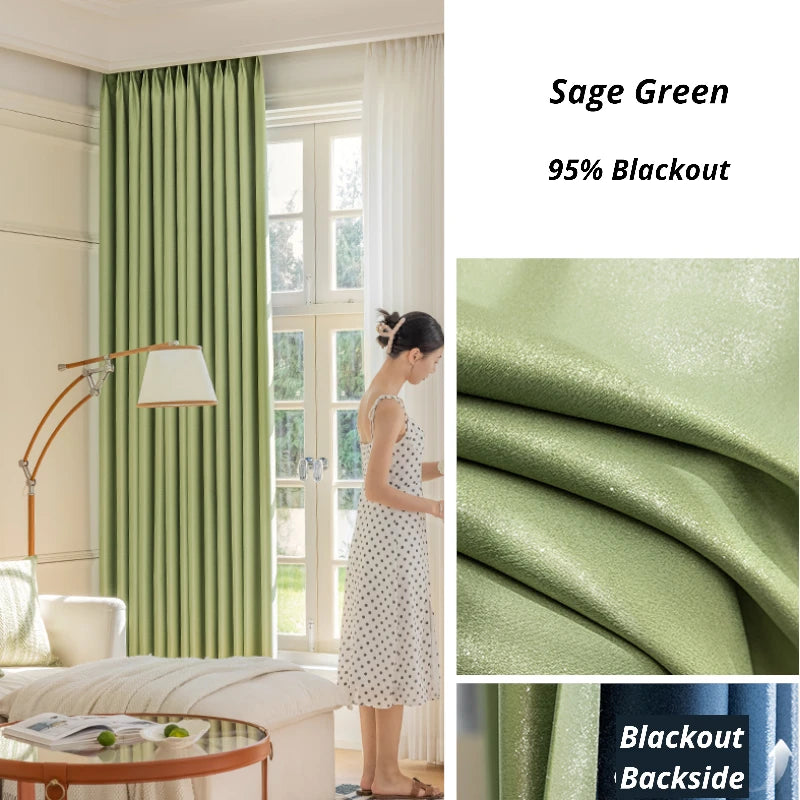 Blackout Thermal Insulated Custom Curtains - Polyester Glossy Finish for Bedroom & Living Room - Light Blocking, Energy Saving, Noise Reducing Window Treatments