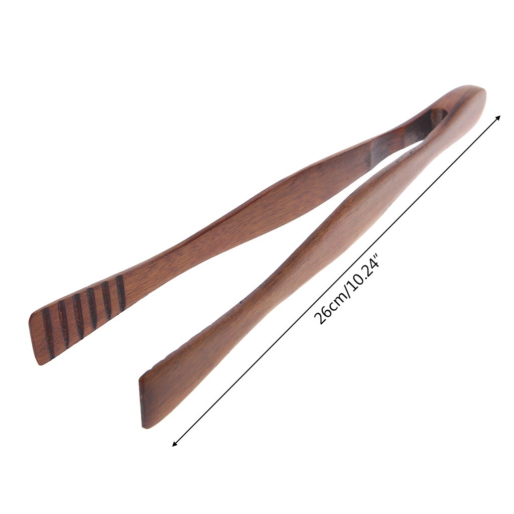 QUQUTWO Natural Wooden Kitchen Tongs - Perfect for Toast, Bacon, Steak, Pastry & Bread - Eco-Friendly Food Clip for Cooking, Serving & BBQ - Ideal for Restaurants, Bakeries & Home Kitchens