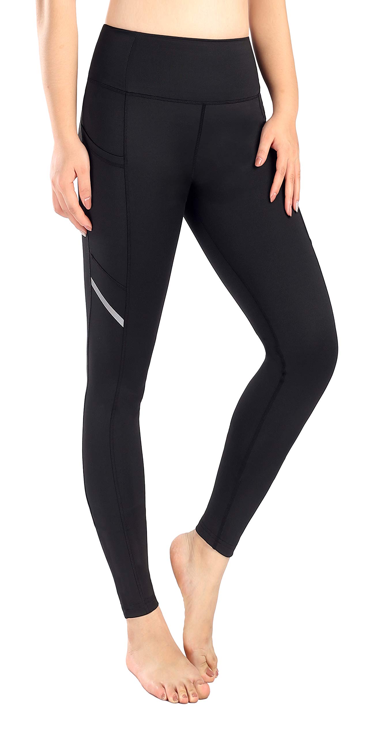 Women's High-Waisted Running Leggings with Side Pockets - Breathable Workout Yoga Pants for Gym, Jogging & Active Lifestyle