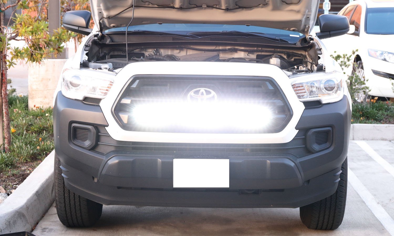 180W 30-Inch LED Light Bar with Behind Grill Bracket & Wiring Harness - Compatible with 2016+ Toyota Tacoma - Perfect for Off-Roading, Camping & Night Driving