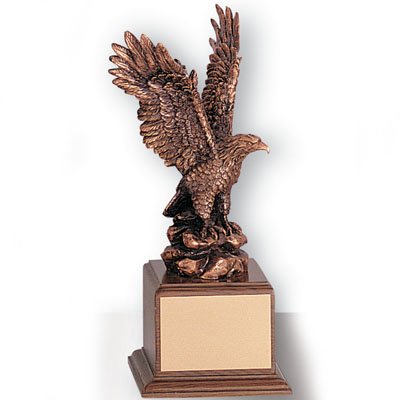 Custom Engravable Bronze Eagle Trophy - Patriotic Award for Employee, Military & School - 12 Inch