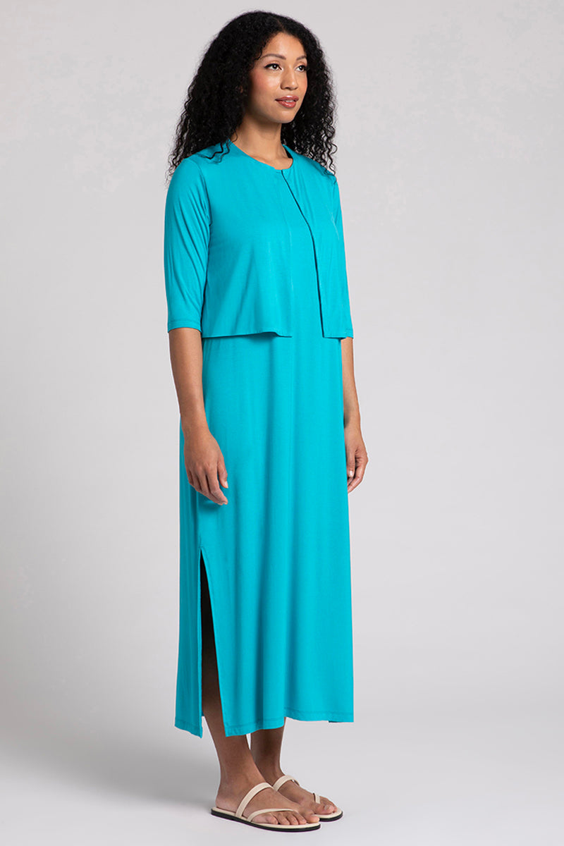 Eco-Friendly Bamboo Classic Bolero Cardigan for Women - Soft Turquoise Wrap Cover-Up | Perfect for Weddings, Beach Cover-Ups & Evening Outfits