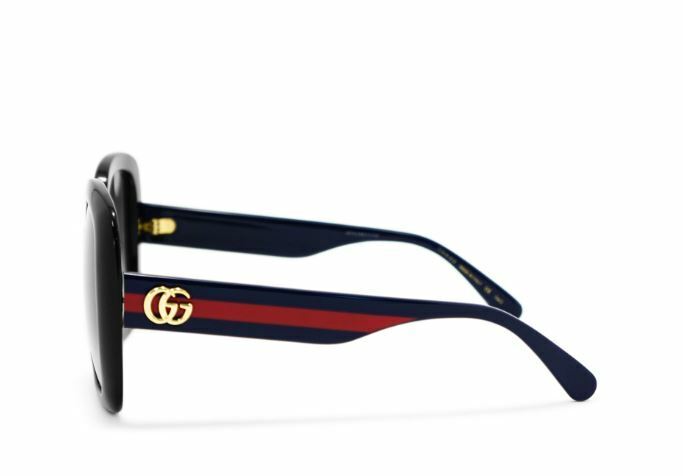 Gucci GG 0713S 001 Black Blue/Gray Gradient Square Women's Sunglasses - UV Protection Fashion Shades for Women, Perfect for Beach, Driving & Outdoor Activities