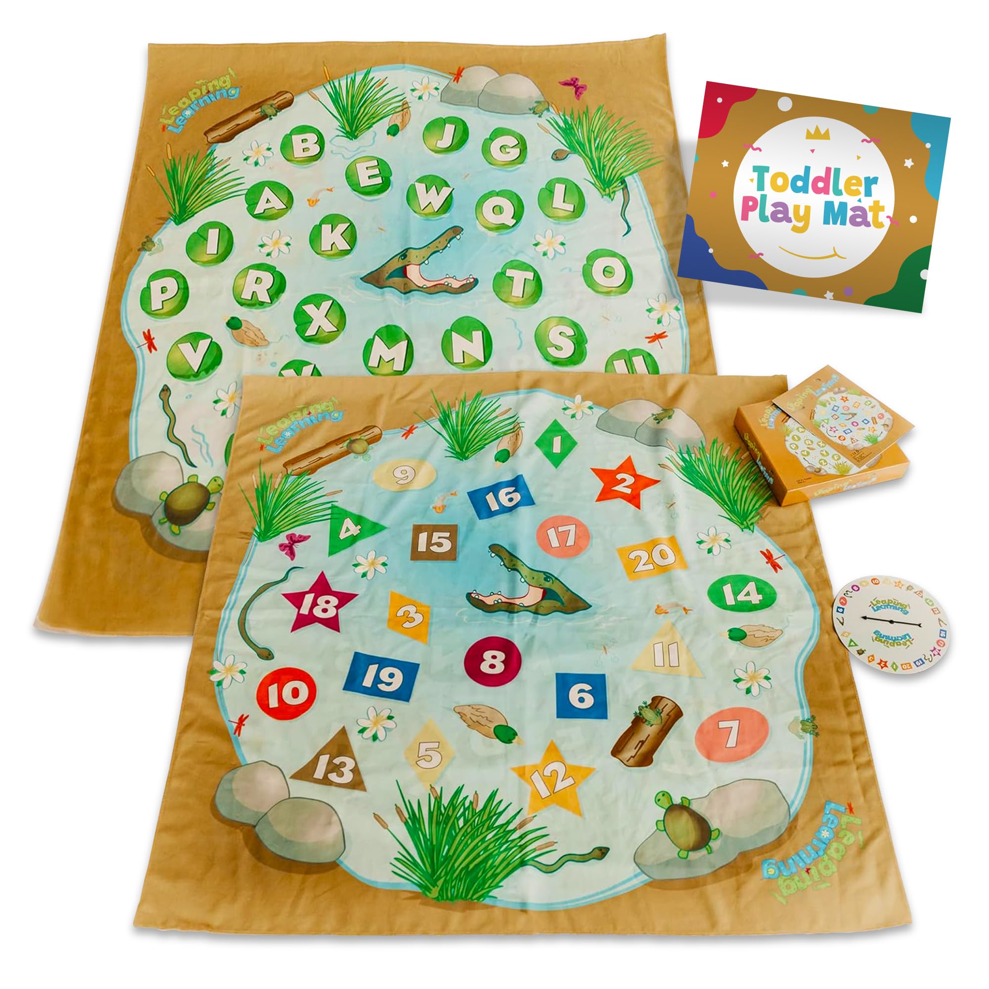 Interactive Play Mat for Toddlers - Educational Toys for 3+ Years Old with Numbers, Colors, Shapes & ABC Learning | Sit & Spin Puzzle Mat with Phonics Sounds | Perfect for Preschool Learning & Indoor Playtime