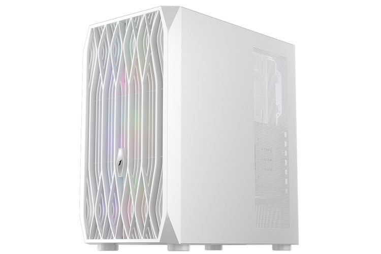 1st Player AY7 ATX/Micro-ATX/Mini-ITX PC Gaming Case - White | High Airflow Mid Tower Computer Case for Gaming PC Builds | Perfect for Esports, Streaming & Home Office Setups