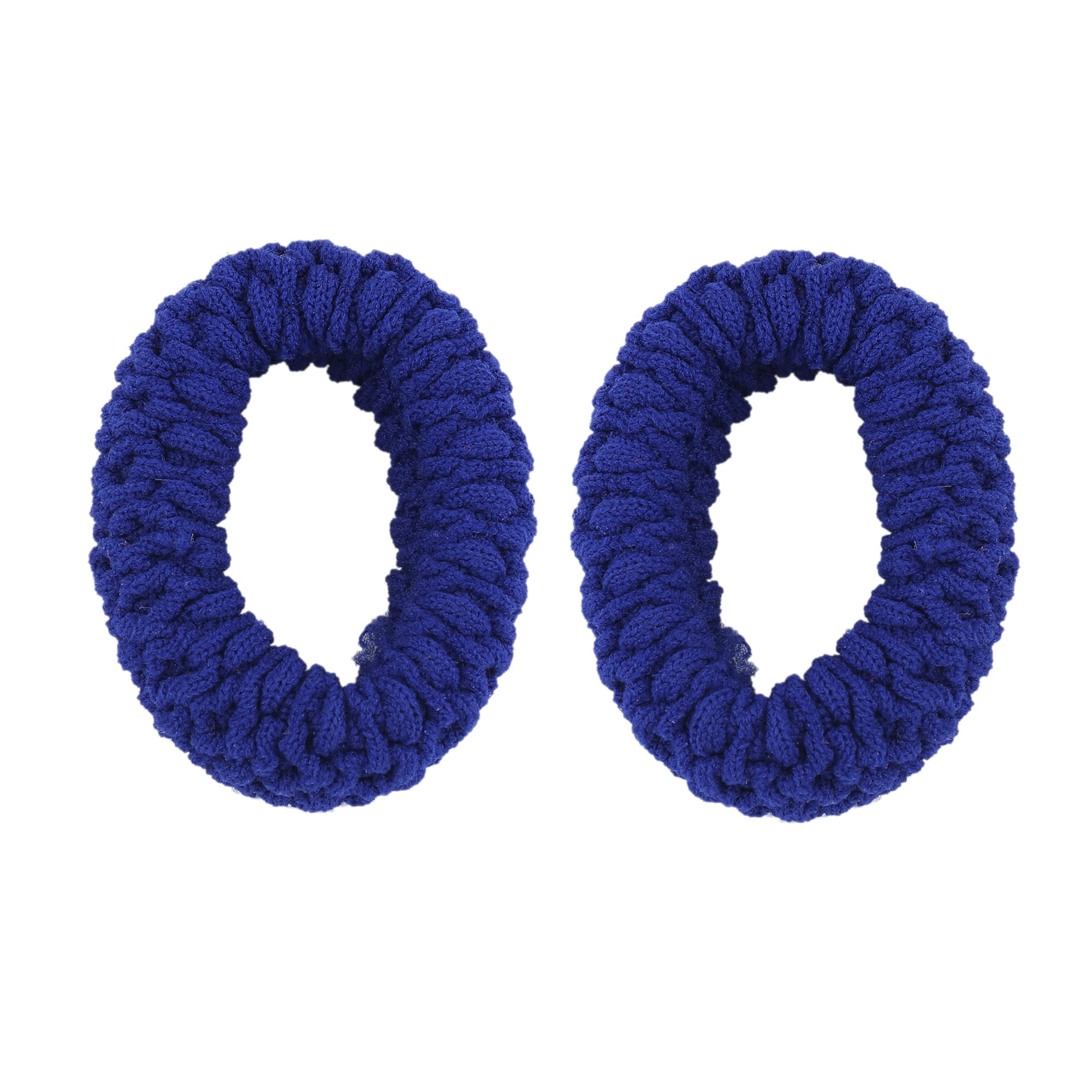 Estelle Black Satin Hair Scrunchies for Women & Girls - Soft Elastic Hair Ties (2-Pack) - Perfect for Workouts, Office, and Everyday Styling