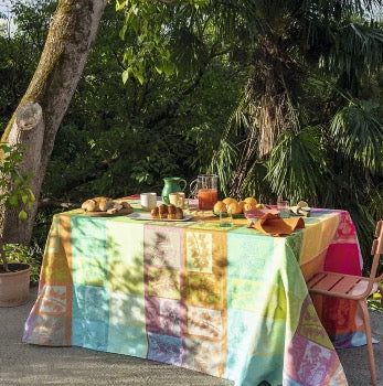 Rainbow Mille Vegetaux Coated Cotton Tablecloth - Waterproof & Stain-Resistant for Outdoor Picnics, Parties & Dining Decor