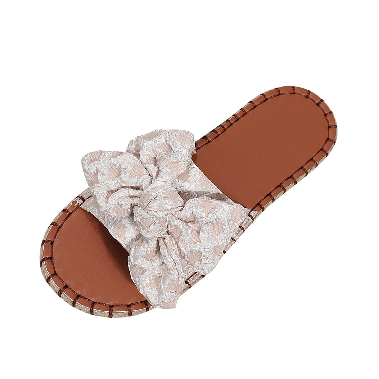 Bbow Women's Casual Bohemian Espadrille Sandals - Comfortable Beach Slides & Summer Puff Flats for Outdoor Walking, Vacation, and Boho Fashion Outfits