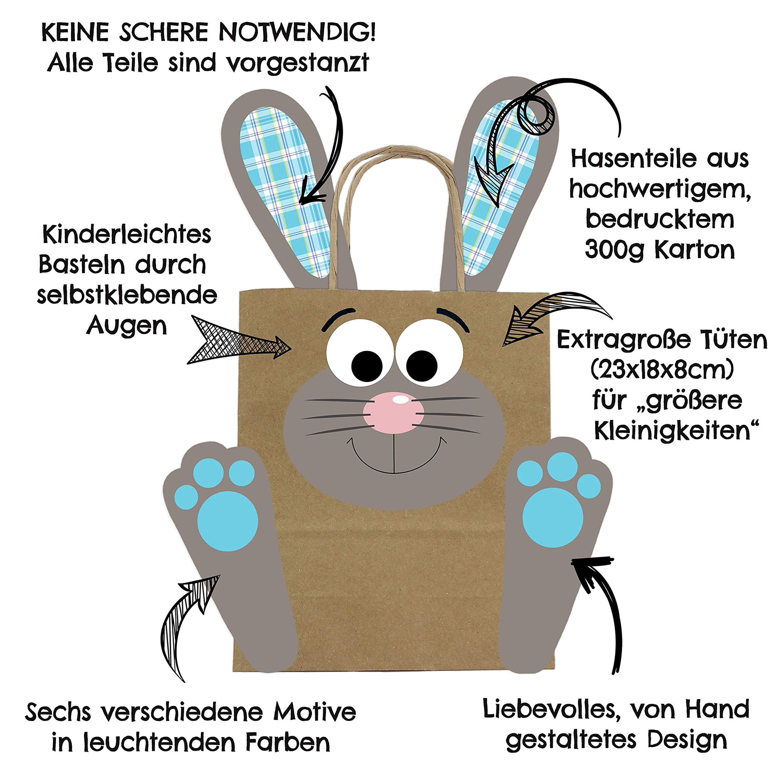 DIY Easter Bunny Gift Bags - Colorful Easter Party Favors for Kids & Adults - Perfect for Easter Egg Hunts, Classroom Treats & Spring Celebrations