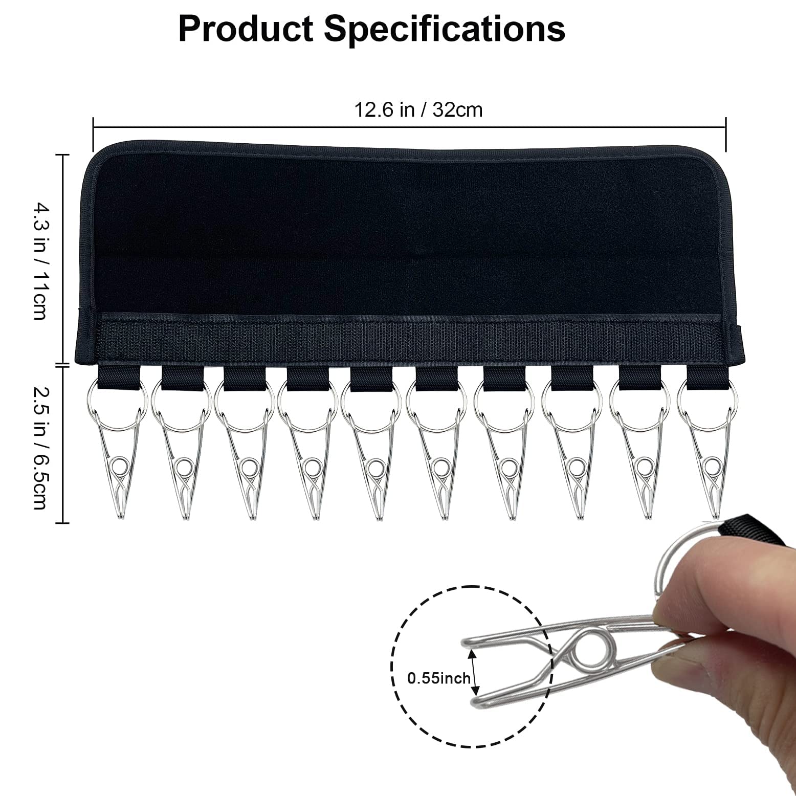 Baseball Cap Organizer - 2 Pack Black Hat Hanger for Closet with 10 Large Holder Clips | Perfect for Hat Storage, Display & Organization in Bedroom, Closet or Entryway