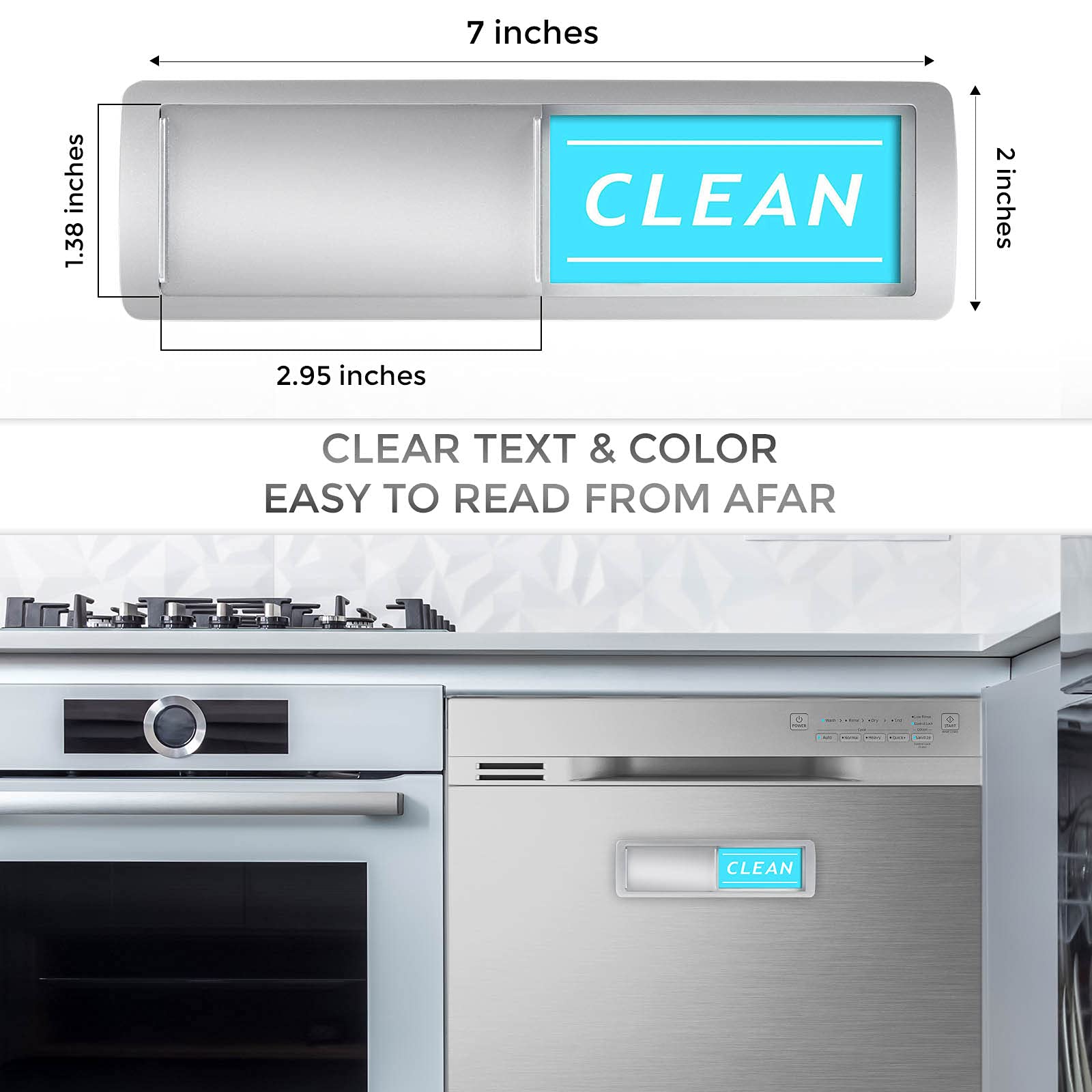 Stylish Dishwasher Clean Dirty Sign Magnet - Easy to Read Strong Magnetic Indicator for Kitchen, Dishwasher Status Helper - Perfect for Home, Office & RV Use