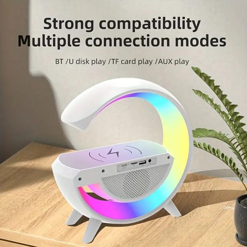 Wireless LED Speaker with Bluetooth, Clock, Lamp & Phone Charger - Portable Multi-Function Device for Home, Office, Outdoor Parties & Travel