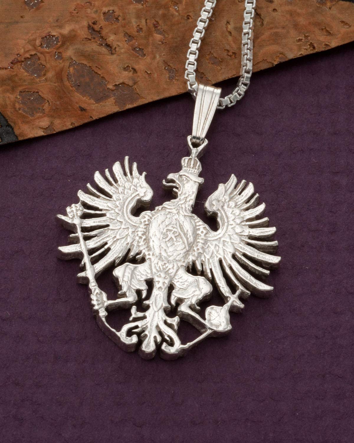 German Eagle Pendant Necklace for Men - Authentic German Coin Jewelry with Eagle Design - Unique Gift Idea for Him - Perfect for Casual Wear, Special Occasions & Collectors (#118S)