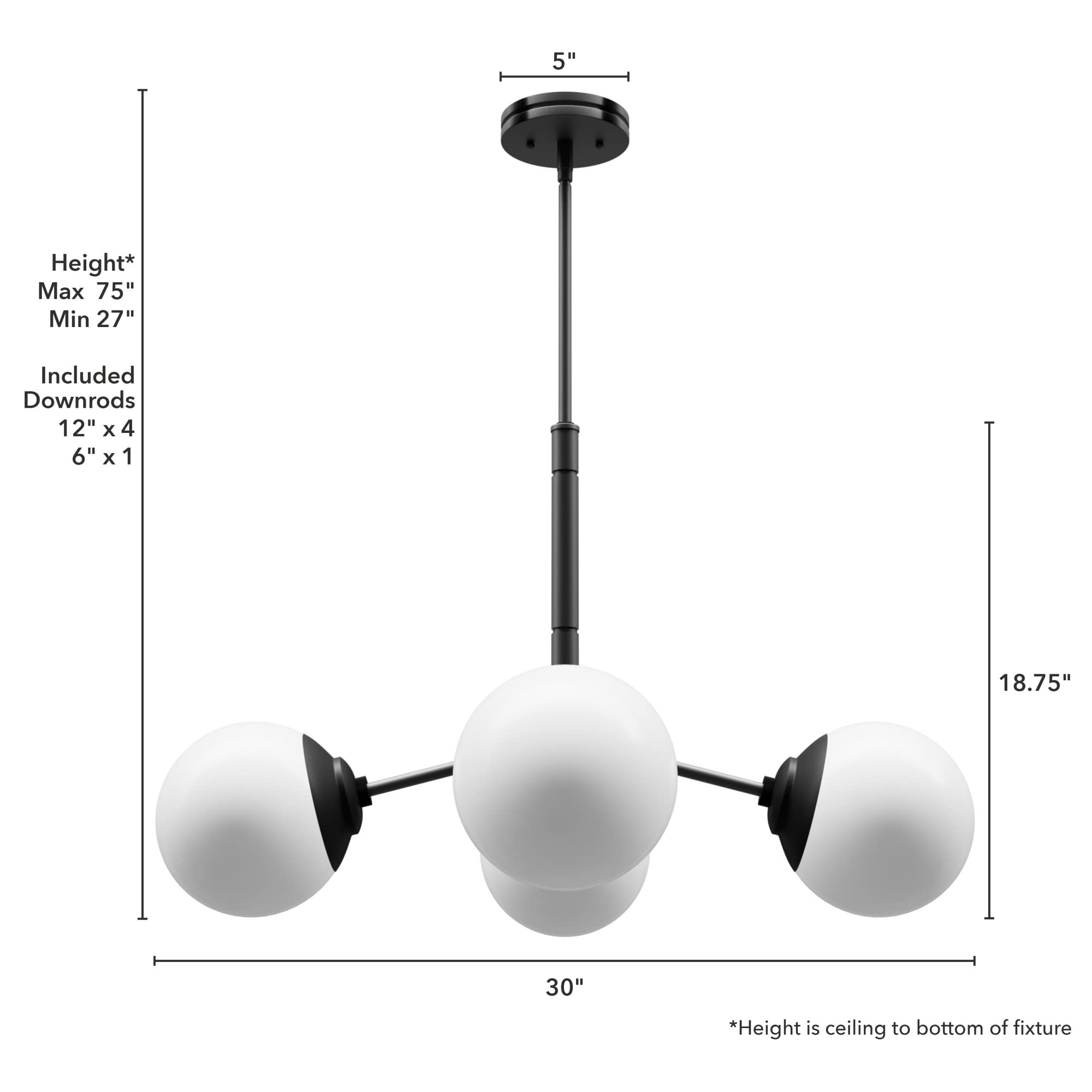 Hunter Fan Company 19017 Hepburn 5-Light Chandelier in Matte White Finish - Elegant Ceiling Lighting Fixture for Dining Room, Living Room & Bedroom