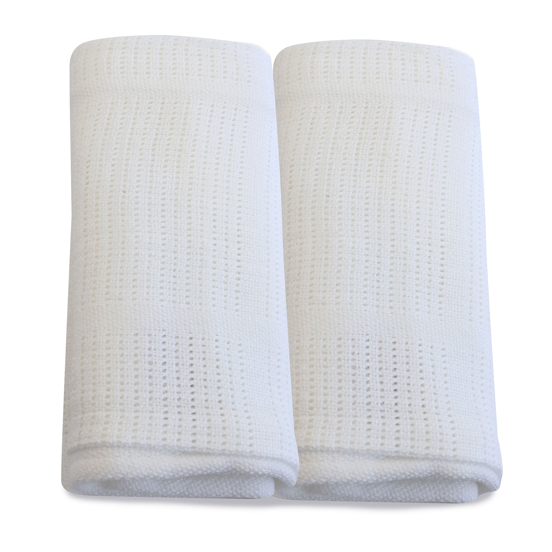 Soft & Breathable Bamboo White 2-Pack Cellular Blankets for Baby - Perfect for Nursery, Swaddling & Stroller Use