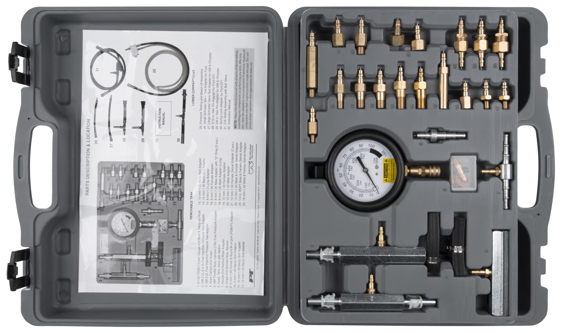 Performance Tool W89726 Master Fuel Injection Test Kit - Professional Automotive Diagnostic Tool for Fuel System Testing | Ideal for Mechanics, DIY Enthusiasts & Car Maintenance