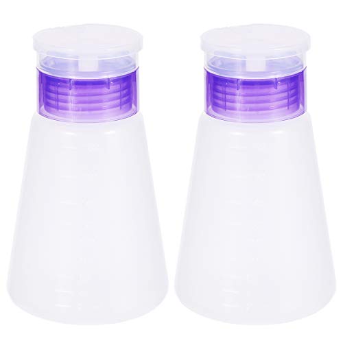 OSALADI 2-Pack Refillable Acrylic Pump Bottles for Makeup, Astringent & Cleansing Lotion - Empty Dispenser Containers for Beauty Products | Perfect for Salon, Travel & Home Skincare Organization (Random Color)