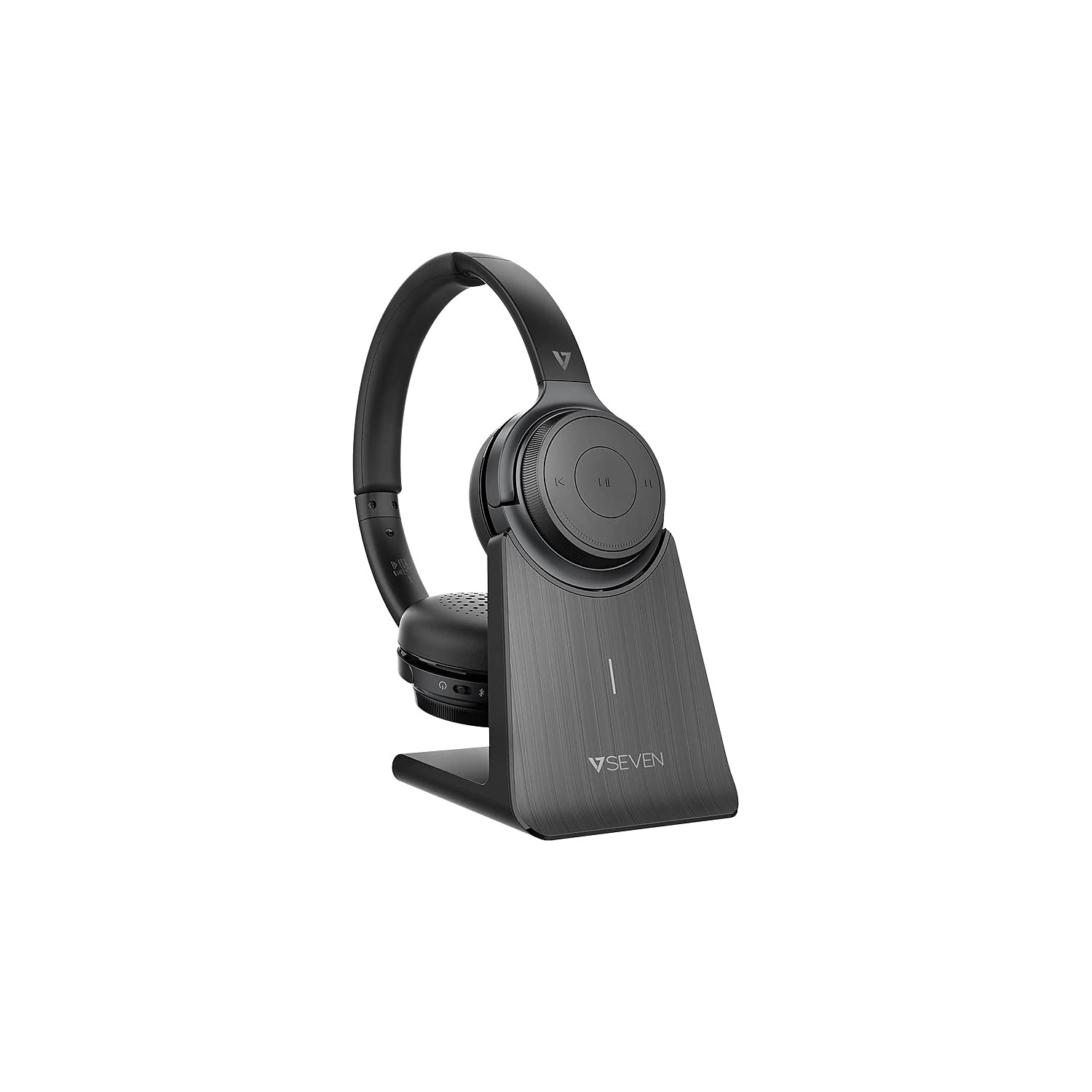 V7 HB600S Wireless Bluetooth Headphones - Stereo Sound, USB Connectivity, 32 Ohm Impedance, On-Ear Design, 100ft Range - Perfect for Gaming, Office Work & Music Listening (Black)