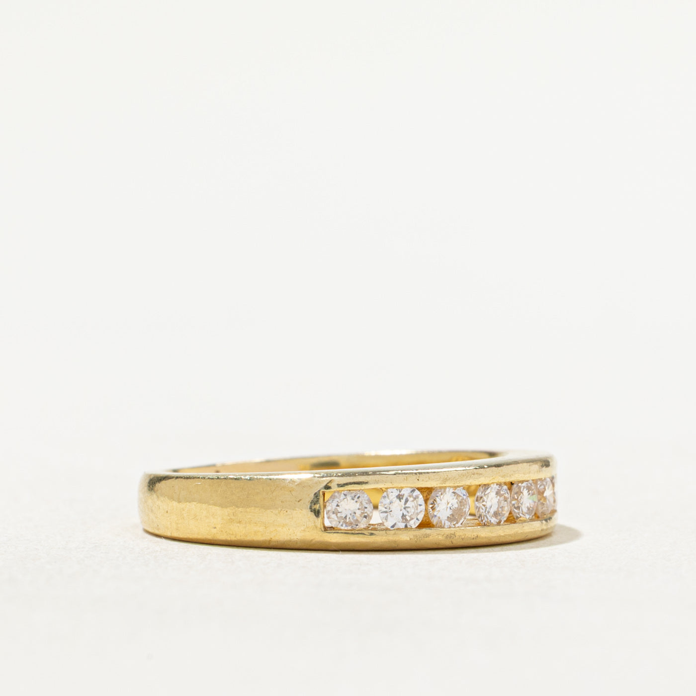 Channel Set Semi Eternity Diamond Wedding Band | 0.29ctw Round Cut Diamonds | Size 6 | Perfect for Anniversary Gifts & Bridal Jewelry