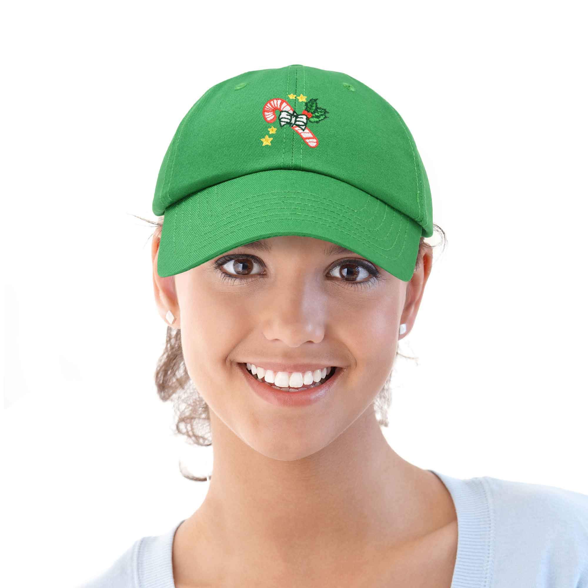 DALIX Women's Embroidered Christmas Candy Cane Baseball Cap - Festive Holiday Hat for Christmas Parties, Gift Exchanges & Winter Celebrations