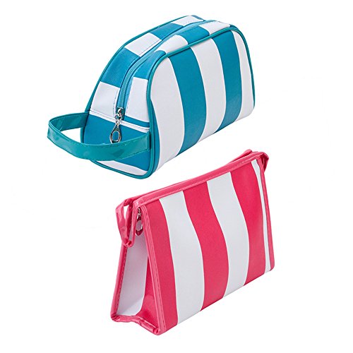 2 Pack Waterproof Makeup Bags for Travel & Home - Cosmetic Organizer Pouch for Makeup Brushes, Tools & Toiletries | Perfect for Gym, Vacation & Daily Storage