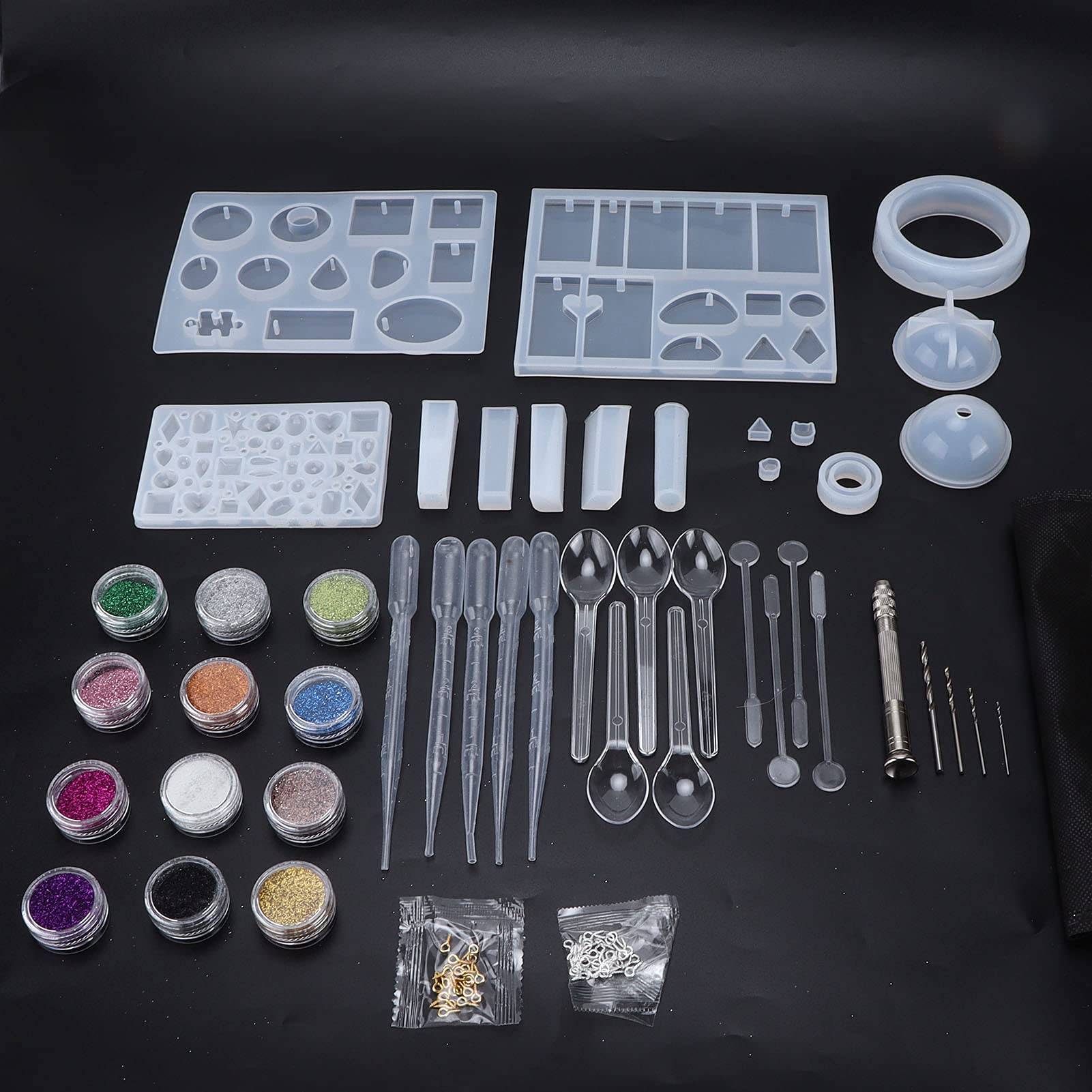 Tnfeeon 94Pcs Silicone Jewelry Molds Set for Resin Casting - DIY Pendant Molds, Earring Molds & Craft Tools - Perfect for Homemade Jewelry Making, Gift Creation & Art Projects
