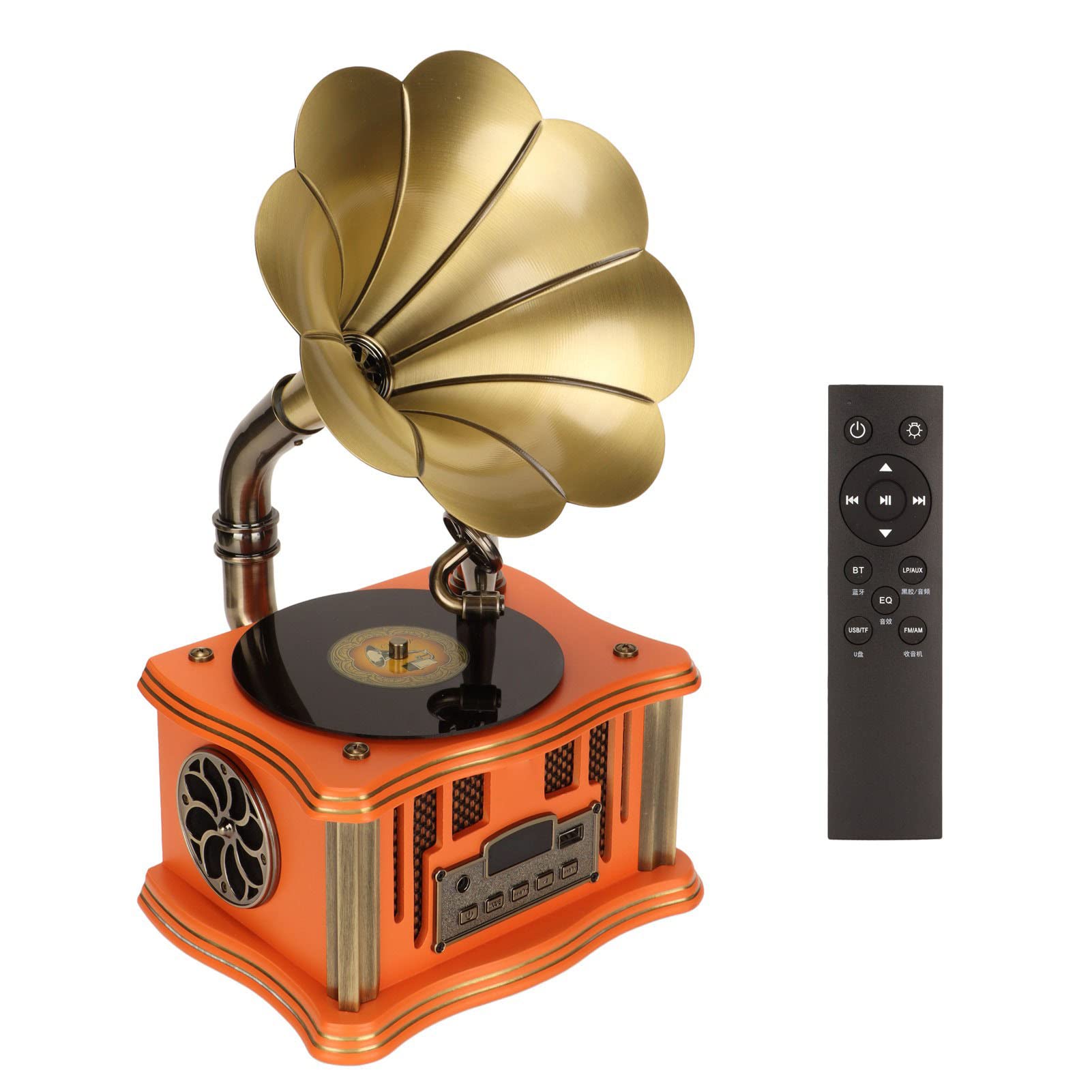 Mini Retro Classic Gramophone - Bluetooth HiFi Speaker with USB Rechargeable Radio | Compatible with Phone, Tablet & Laptop | Perfect for Home Decor, Office, Cafe & Vintage Music Lovers