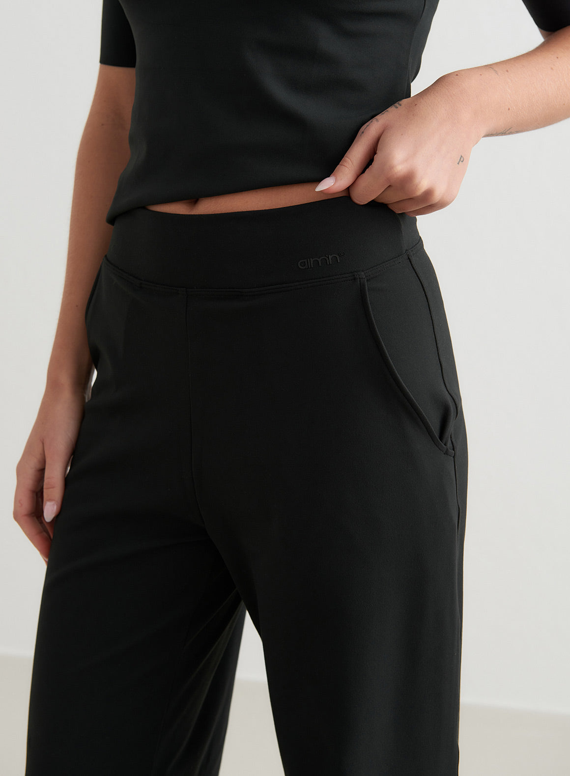Black Sense Wide Leg Pants for Women - Comfortable High Waisted Loose Fit Trousers | Perfect for Casual Wear, Office & Travel