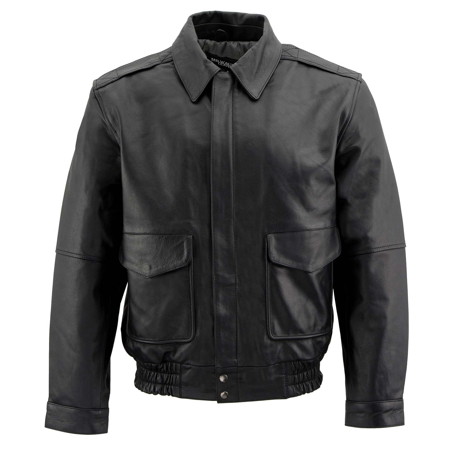 Milwaukee Leather Men's Classic Black Bomber Jacket SFM1519 - Genuine Leather Motorcycle Jacket for Men, 3X-Large - Perfect for Riding, Casual Wear & Outdoor Adventures