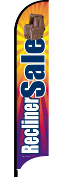 OVERSTOCK Feather Flag Banner - Recliner Sale (Flag Only) | Outdoor Advertising, Store Promotion, Grand Opening Events