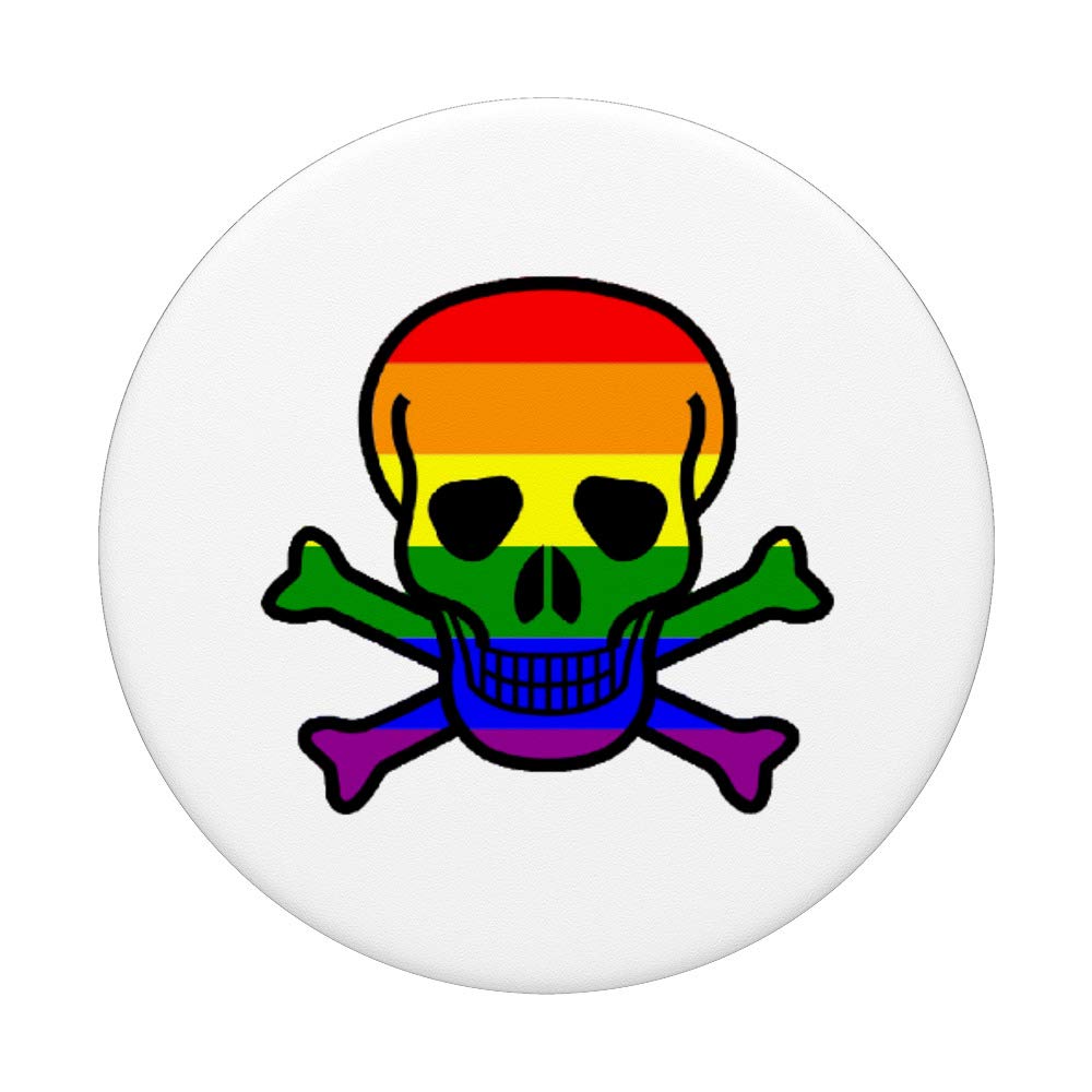 Rainbow Skull & Crossbones PopSockets PopGrip - Interchangeable Phone Grip for iPhone, Samsung & Tablets | Gaming, Photography & Daily Use Accessory