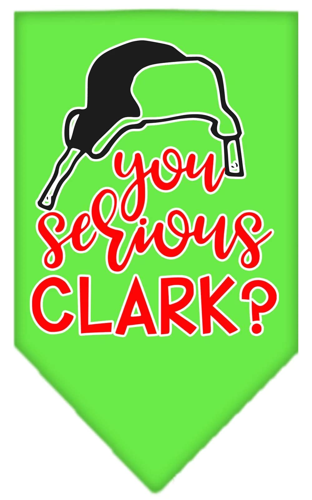 Christmas Pet Bandana for Dogs - 'You Serious Clark?' Screen Printed Light Pink Small - Perfect for Holiday Parties & Festive Pet Photos