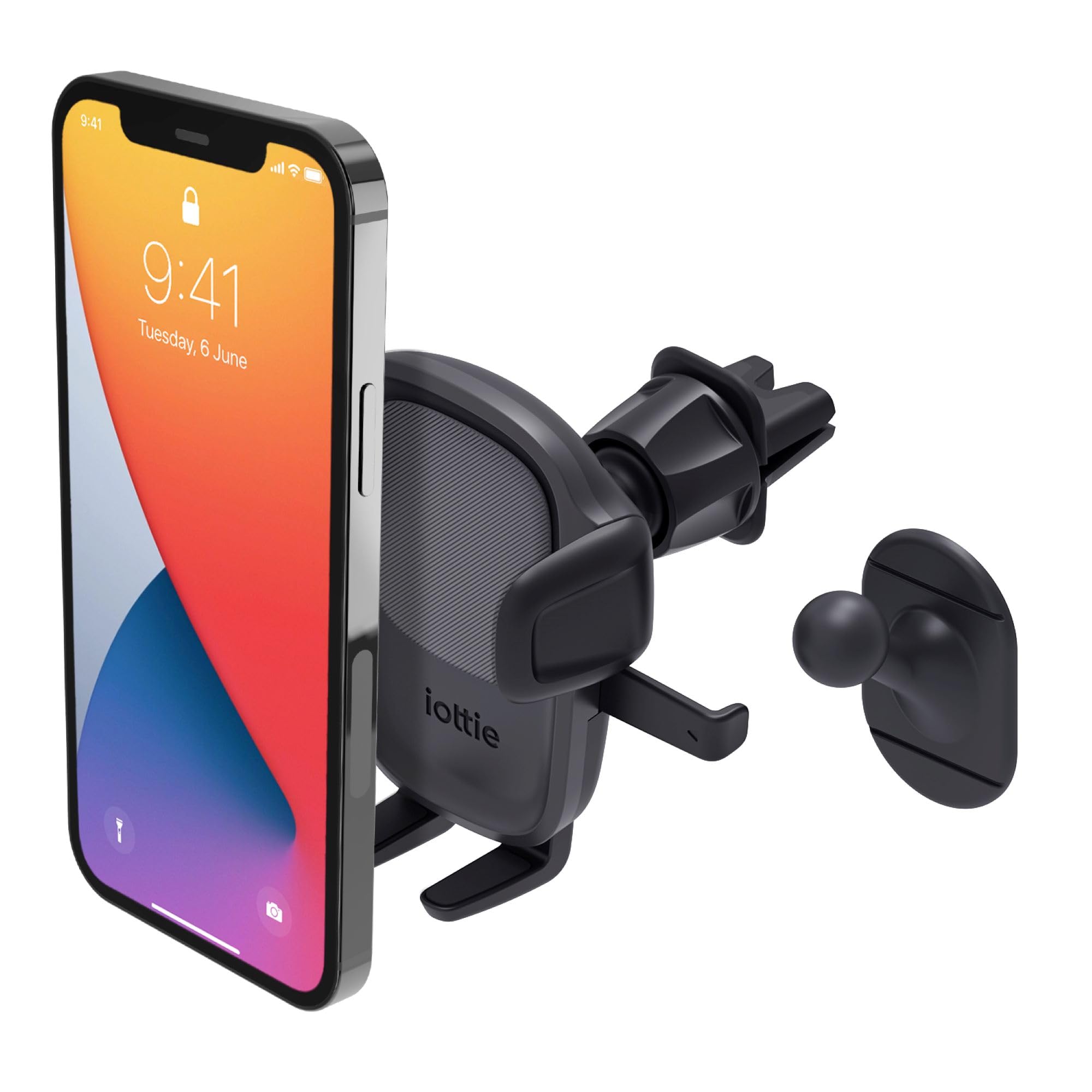iOttie Easy One Touch 5 Universal Car Phone Mount Holder - Compatible with iPhone, Samsung, Google, Huawei & All Smartphones | Air Vent & Dashboard Mount for Safe Driving & Hands-Free Navigation